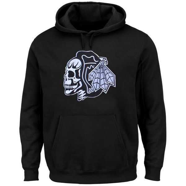 Chicago Blackhawks Black Skull Head Black  Pullover Hoodie WEM,We sell and wholesale Chicago Blackhawks Black Skull Head Black  Pullover Hoodie WEM on line form chian!